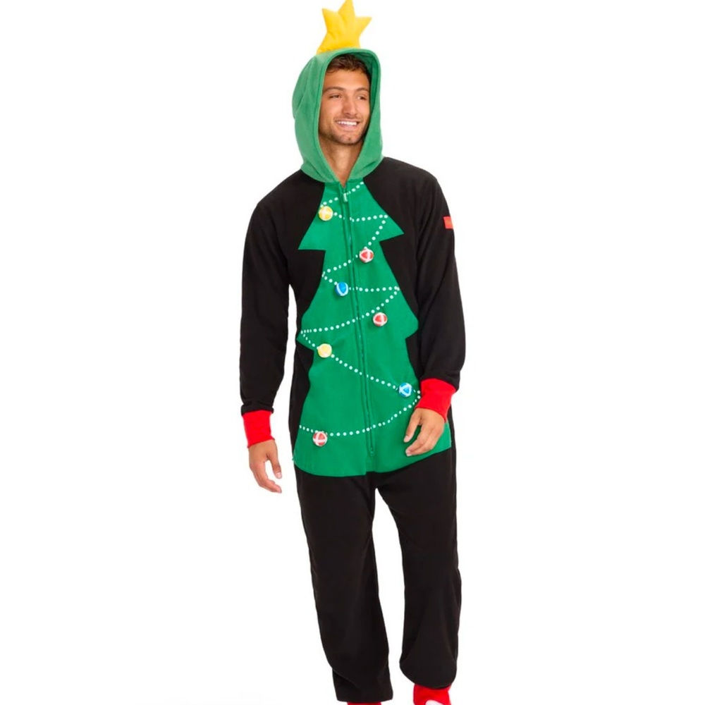 Unisex’s CHRISTMAS TREE TOSS GAME JUMPSUIT